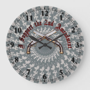 I Support the 2nd Amendment Große Wanduhr
