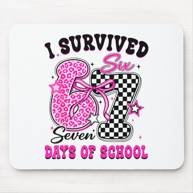 I Surivied 67 Days Of School Funny Meme Teacher St Mousepad (Vorne)