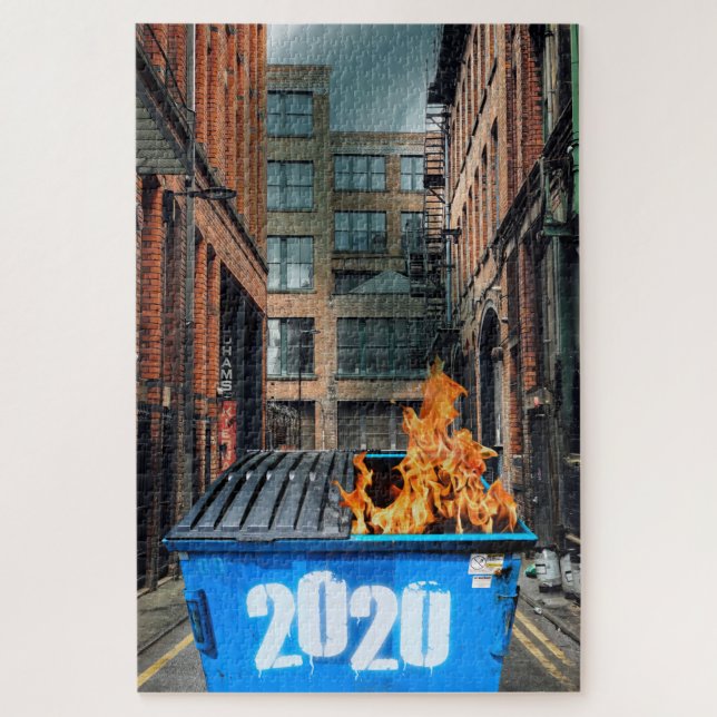 I Surved 2020 Dumpster Fire-Gedenkgeschenk Puzzle (Vertikal)