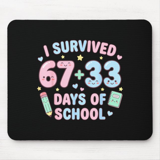 I Survived 100th Days Of School Math Teacher Kids  Mousepad (Vorne)