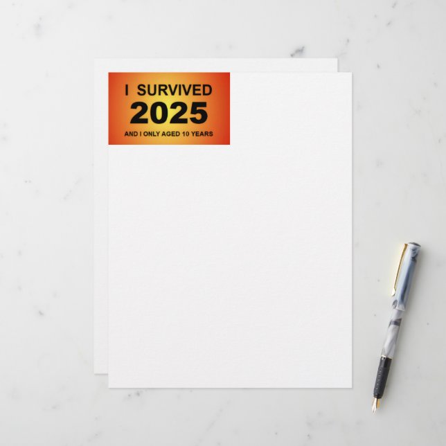 I Survived 2025  Briefbogen (Vorderseite/Rückseite Beispiel)