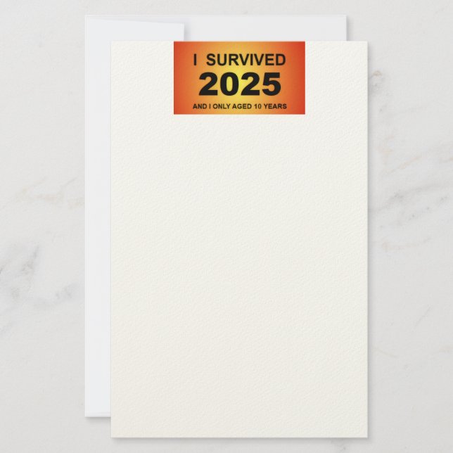 I Survived 2025  Briefpapier (Vorderseite)
