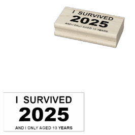 I Survived 2025 Gummistempel