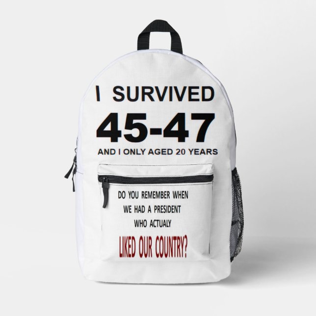 I Survived 45-47 Bedruckter Rucksack (Vorderseite)