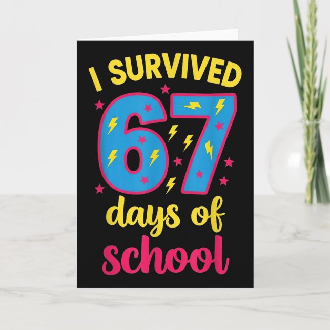 I Survived 67 Days Of School 100 Days Brainrot Six Karte (Vorderseite)