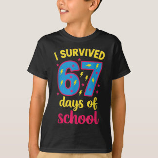 I Survived 67 Days Of School 100 Days Brainrot Six T-Shirt