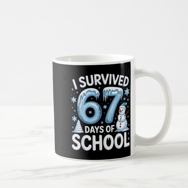 I Survived 67 Days Of School Christmas Candy Cane  Kaffeetasse (Rechts)