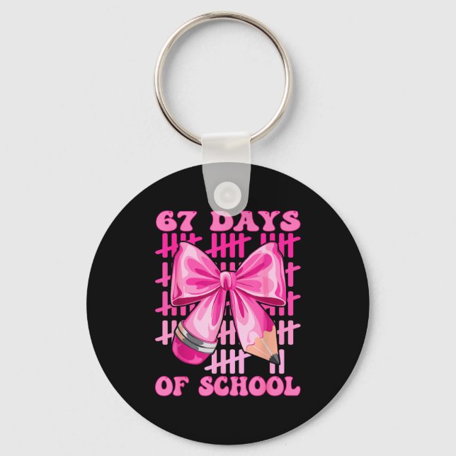 I Survived 67 Days Of School Cool Teacher Design  Schlüsselanhänger (Vorderseite)