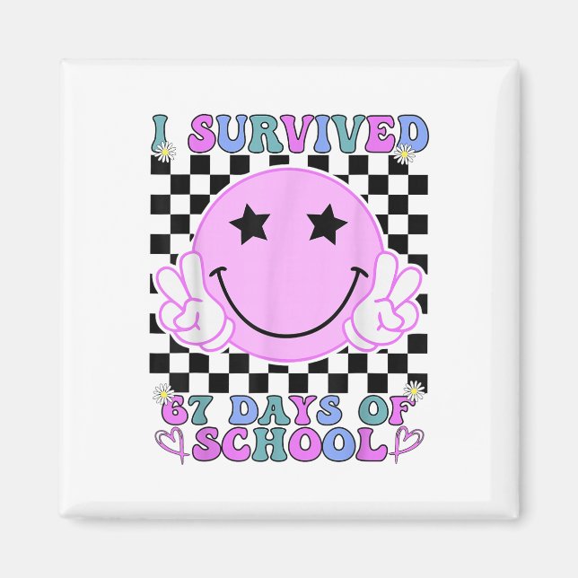 I Survived 67 Days Of School Funny 67 Meme Student Magnet (Vorne)