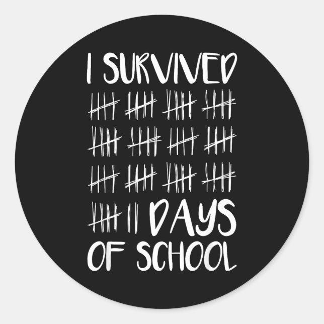 I Survived 67 Days Of School Funny 67 Meme Tally M Runder Aufkleber (Vorderseite)