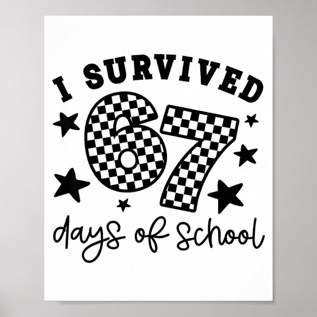 I Survived 67 Days Of School Funny 67 Meme Teacher Poster (Vorne)