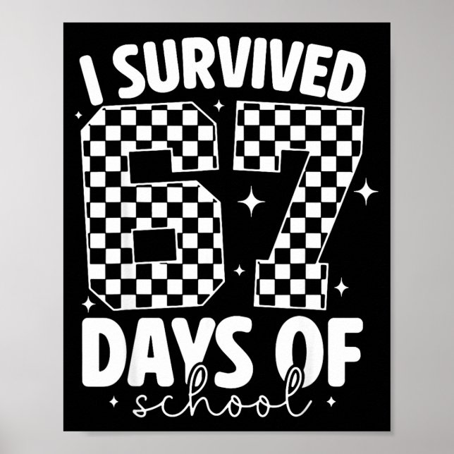 I Survived 67 Days Of School Funny 67 Meme Teacher Poster (Vorne)