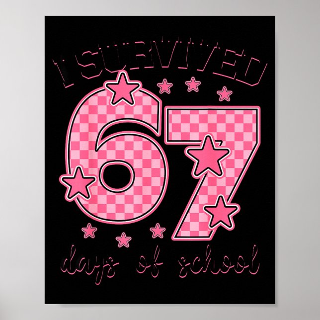 I Survived 67 Days Of School Funny 67 Meme Teacher Poster (Vorne)