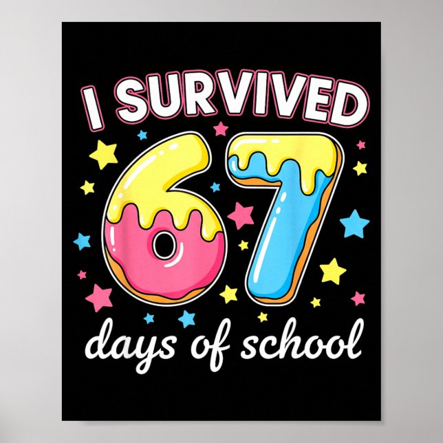 I Survived 67 Days Of School Funny 67 Meme Teacher Poster (Vorne)