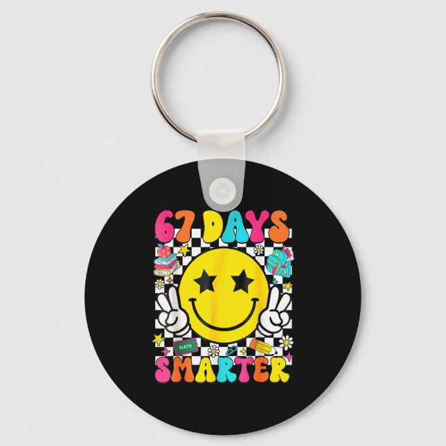 I Survived 67 Days Of School Funny 67 Meme Teacher Schlüsselanhänger (Vorderseite)