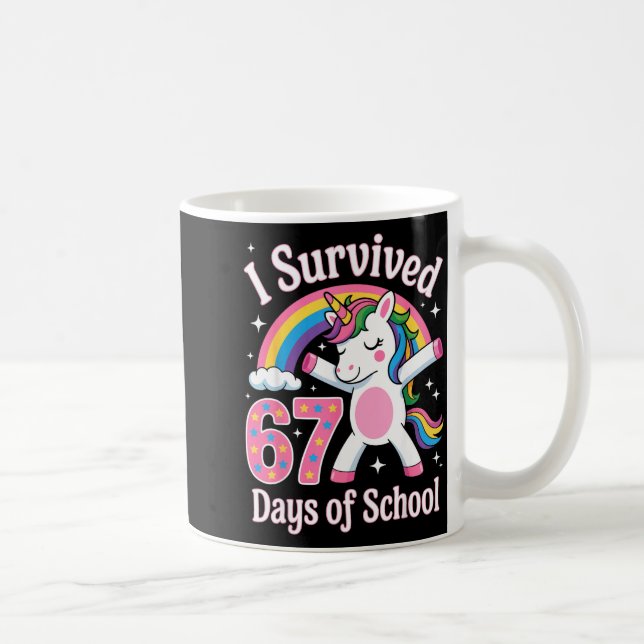 I Survived 67 Days Of School Funny 67 Teachers Kid Kaffeetasse (Rechts)