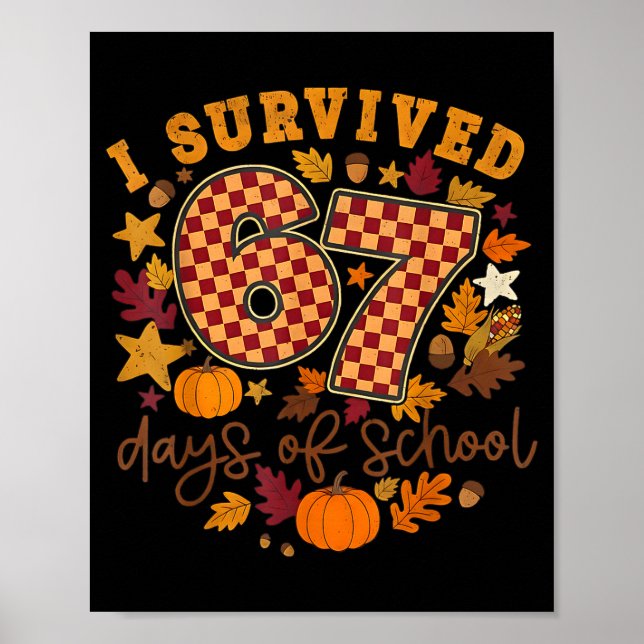 I Survived 67 Days Of School Funny 67 Teachers Stu Poster (Vorne)
