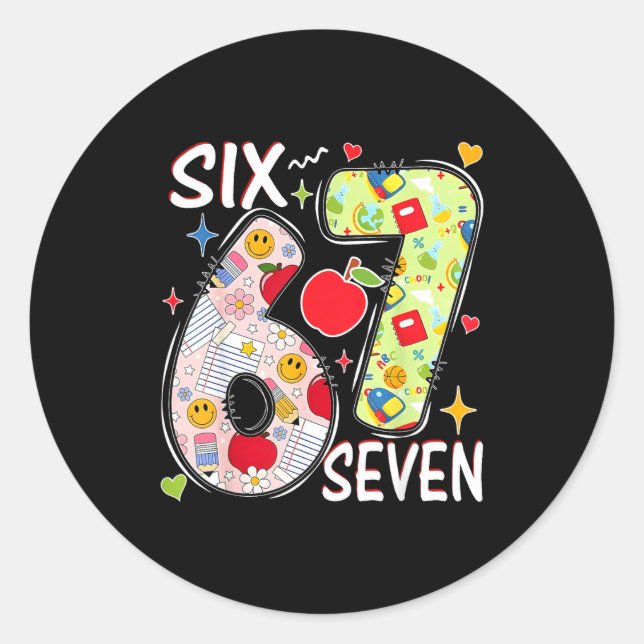 I Survived 67 Days Of School Funny 67 Teachers Stu Runder Aufkleber (Vorderseite)