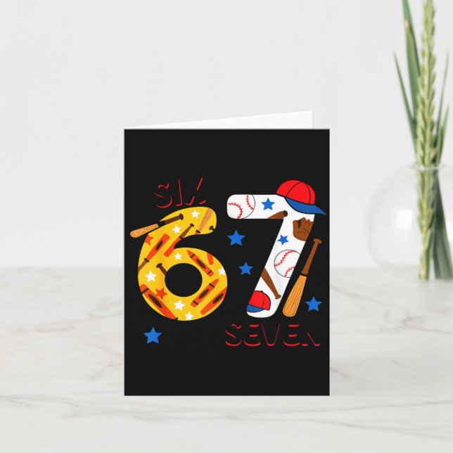 I Survived 67 Days Of School Funny 6 7 Baseball Te Karte (Vorderseite)