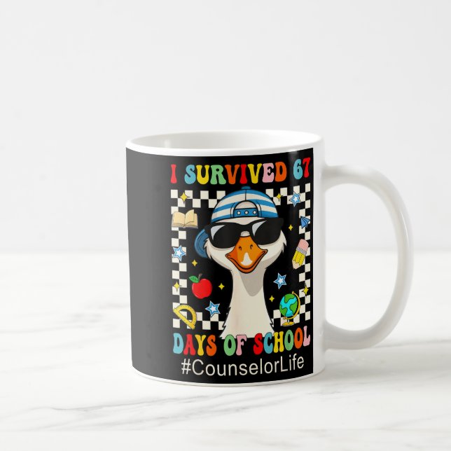 I Survived 67 Days Of School Funny Goose Boys Coun Kaffeetasse (Rechts)