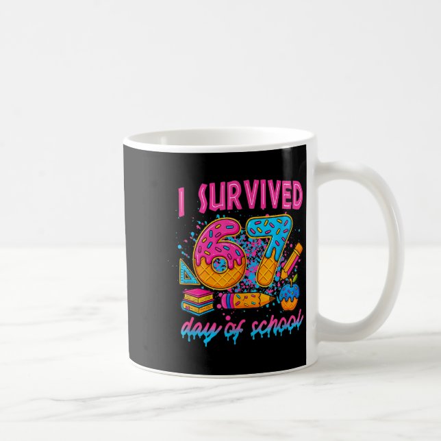 I Survived 67 Days Of School Funny Meme Ice Cream  Kaffeetasse (Rechts)