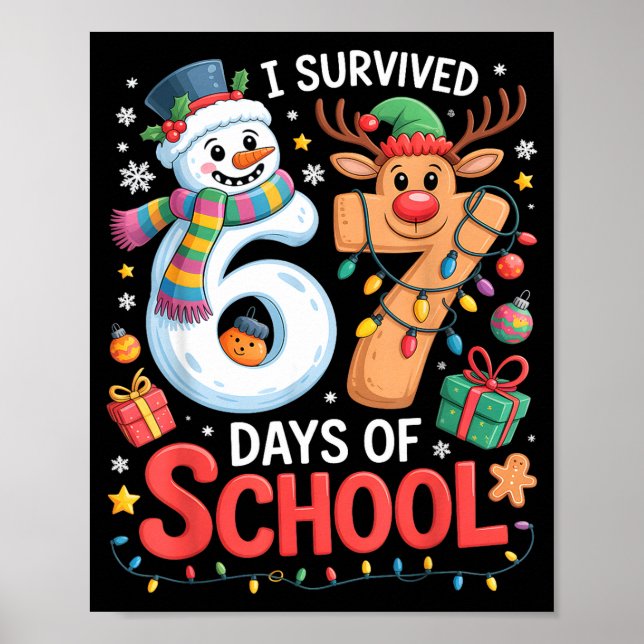 I Survived 67 Days Of School Funny Meme Six Seven  Poster (Vorne)