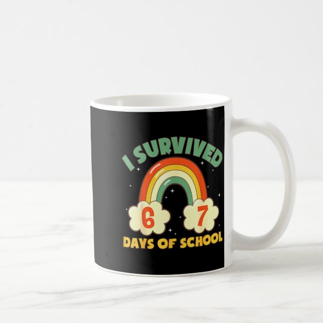 I Survived 67 Days Of School Funny Meme Student Te Kaffeetasse (Rechts)