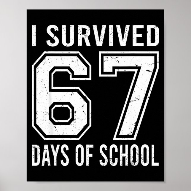 I Survived 67 Days Of School Funny Meme Teacher St Poster (Vorne)