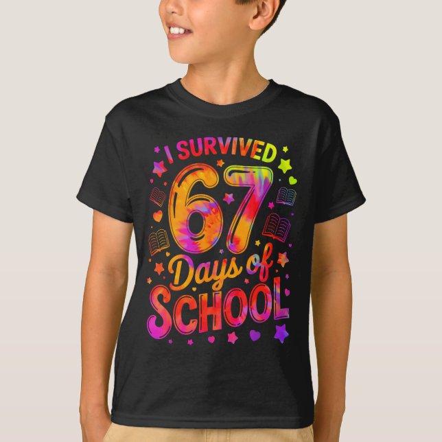 I Survived 67 Days Of School Funny Meme Teacher St T-Shirt (Vorderseite)