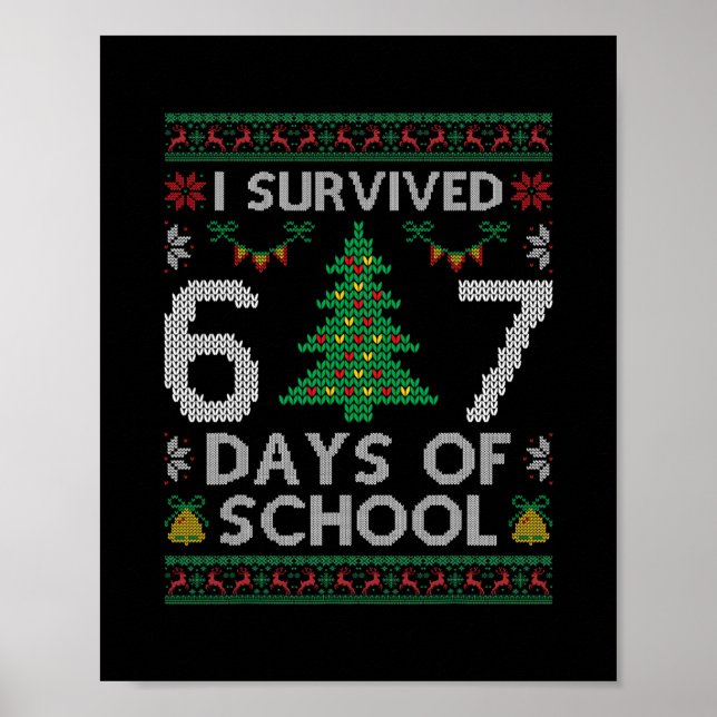 I Survived 67 Days Of School Funny Six Seven Meme  Poster (Vorne)