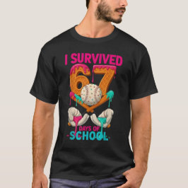 I Survived 67 Days of School Ice Cream Six Seven M T-Shirt