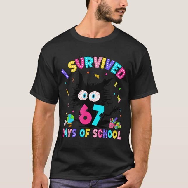 I Survived 67 Days Of School Six Seven Meme Slang  T-Shirt (Vorderseite)