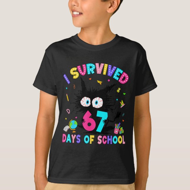 I Survived 67 Days Of School Six Seven Meme Slang  T-Shirt (Vorderseite)