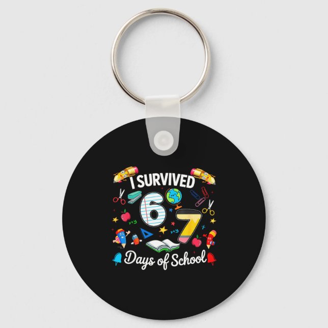 I Survived 67 Days Of School Teachers Students Boy Schlüsselanhänger (Vorderseite)