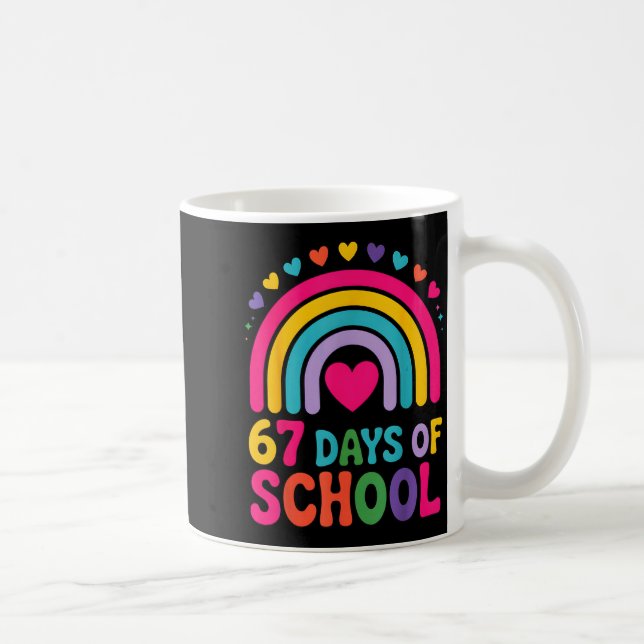 I Survived 67 Days Of School Tie Die Rainbow Lover Kaffeetasse (Rechts)