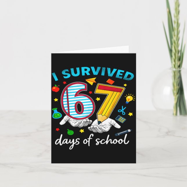 I Survived 67th Day Of School Six Seven Kids  Karte (Vorderseite)