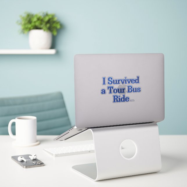 I Survived a Tour Bus Ride contour sticker (Laptop auf Schreibtisch)