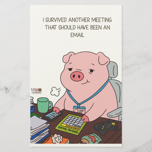 I Survived Another Meeting Briefpapier (Vorderseite)