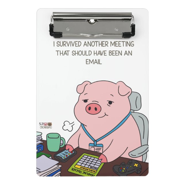 I Survived Another Meeting Mini Klemmbrett (Vorderseite)