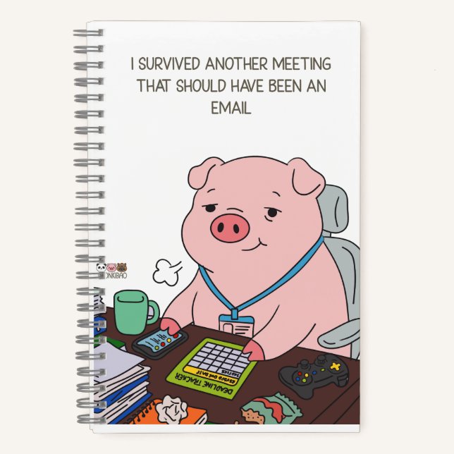 I Survived Another Meeting Notizbuch (Vorderseite)