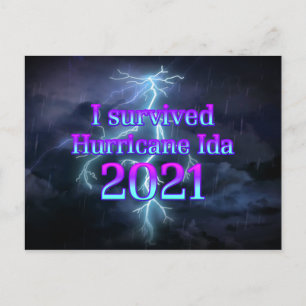 I Survived Hurricane Ida Postkarte