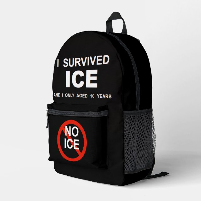 I Survived ICE  Bedruckter Rucksack (Rückseitige Ecke Rechts)