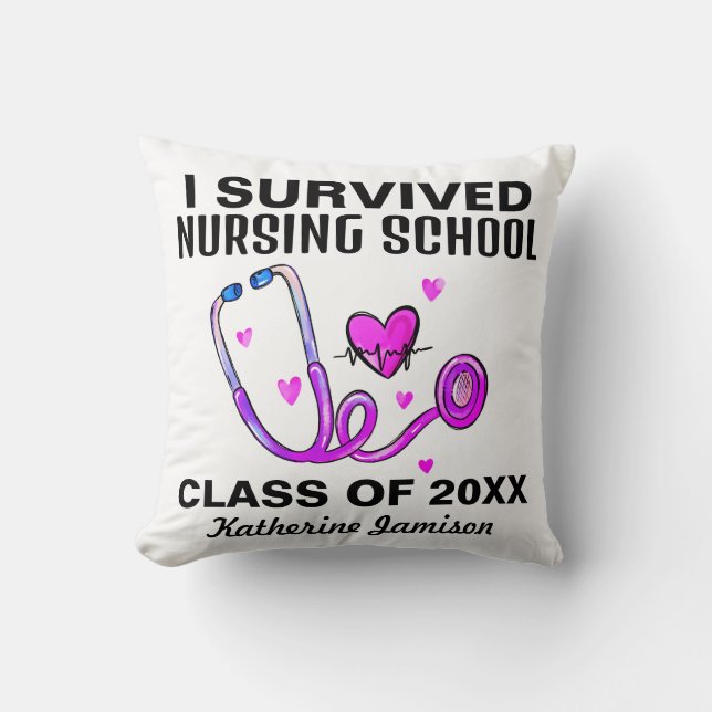 I Survived Nursing School Kissen (Vorderseite)