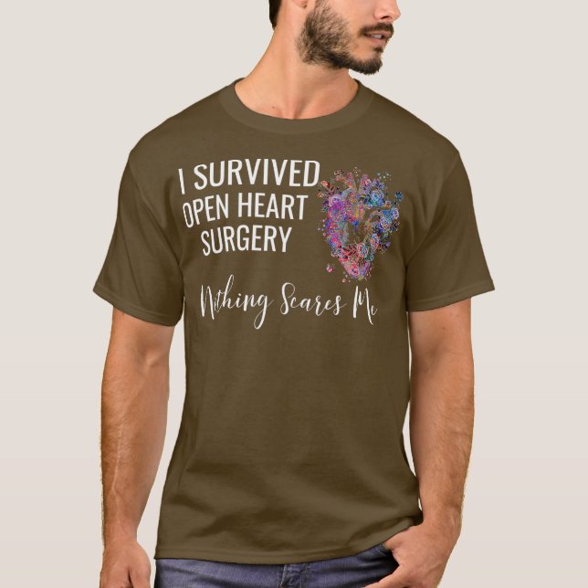 I Survived Open Heart Surgery Survivor Gift T-Shirt (Vorderseite)
