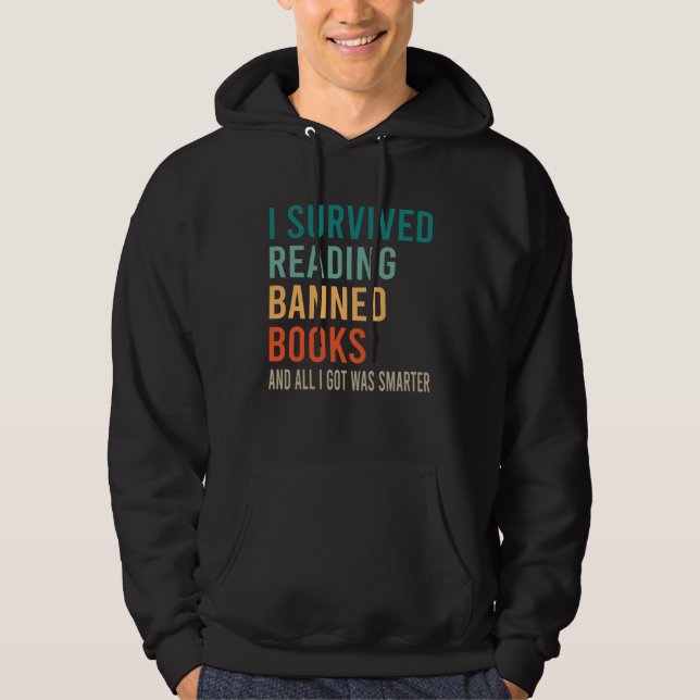 I Survived Reading Banned Books Book Bookaholic Hoodie (Vorderseite)