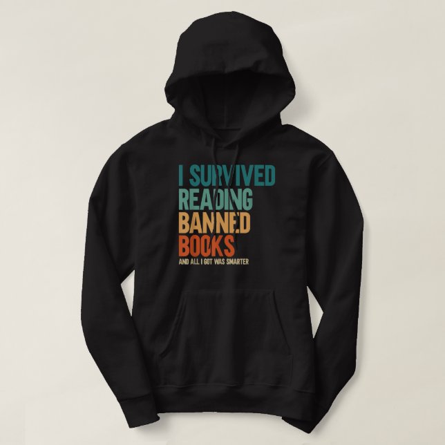 I Survived Reading Banned Books Book Lover Bookaho Hoodie (Design vorne)