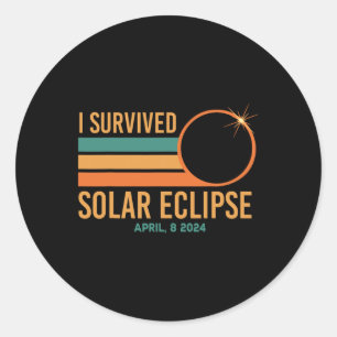 I Survived Solar Eclipse April 8 2024 Funny Totali Runder Aufkleber