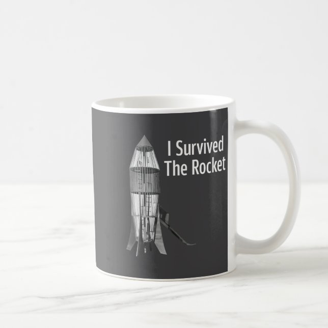 I Survived The Rocket Funny Apparel  Kaffeetasse (Rechts)