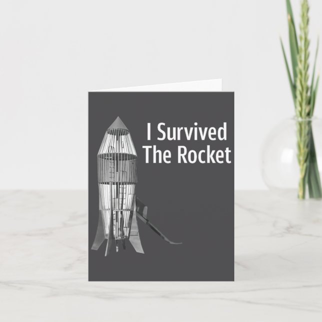 I Survived The Rocket Funny Apparel  Karte (Vorderseite)