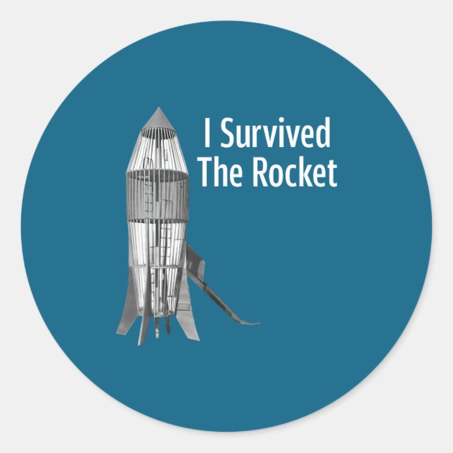 I Survived The Rocket Funny Apparel  Runder Aufkleber (Vorderseite)
